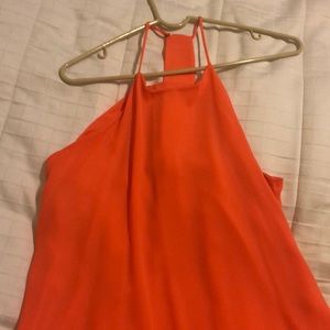 Asymmetrical neon cocktail dress